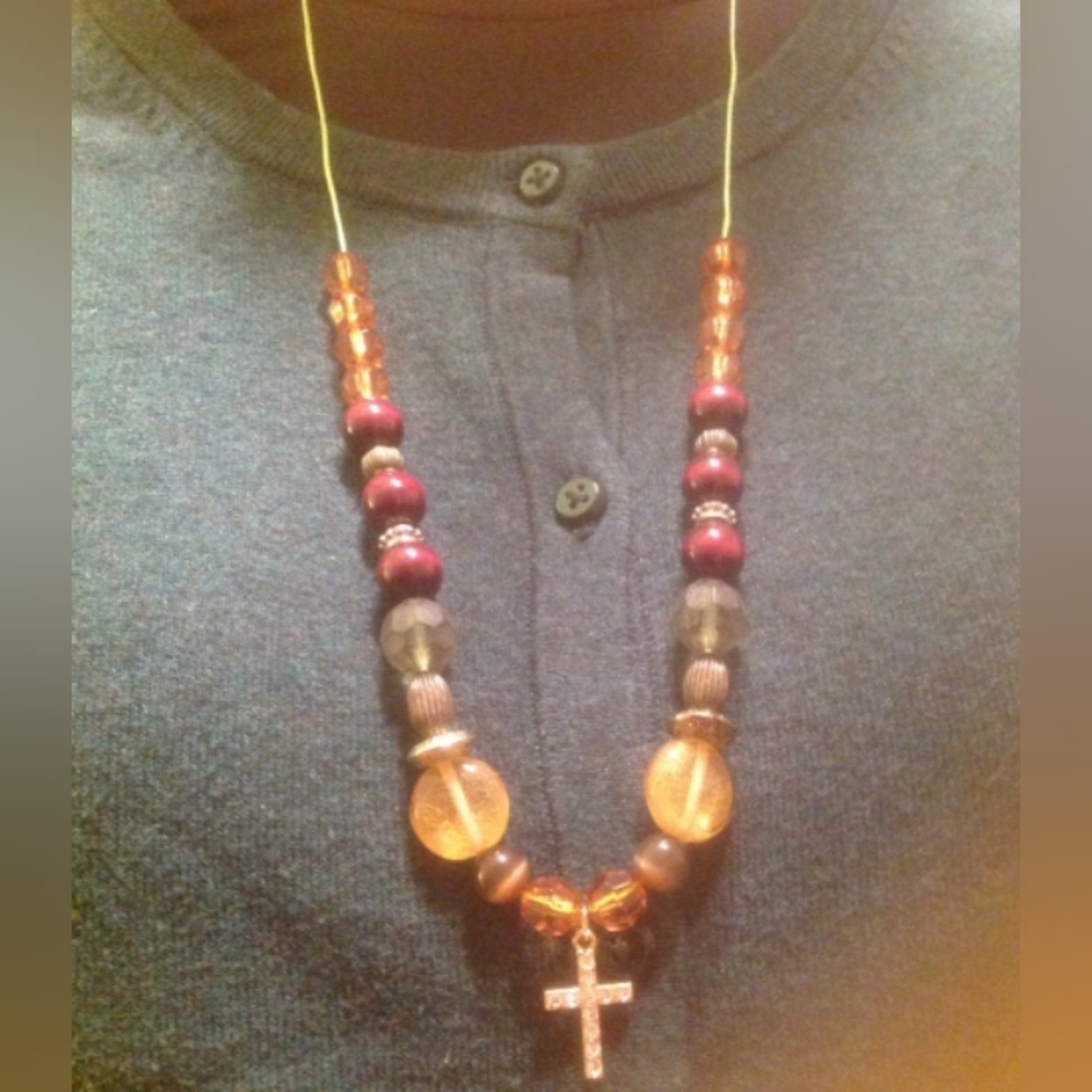 Modern Classic Cross Bead Necklace
